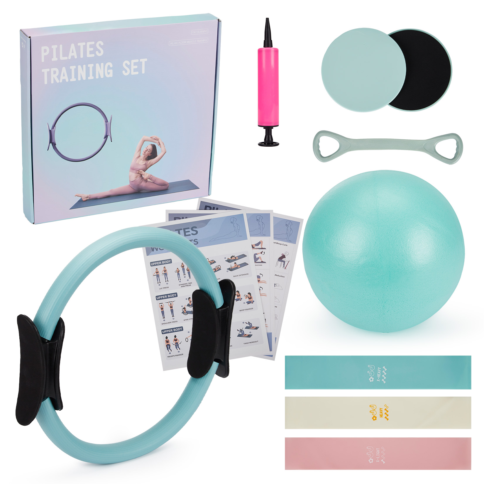 Pilates Yoga Core - Pilates Training Set, 6-in-1 Pilates Ring,