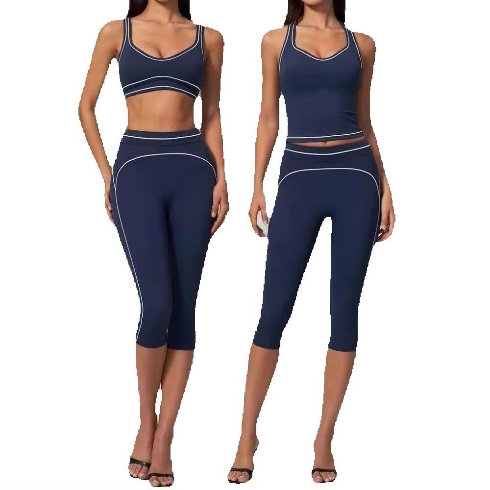 Women Contrast Stitch Racerbac - Pilates Yoga Class 评论和价格