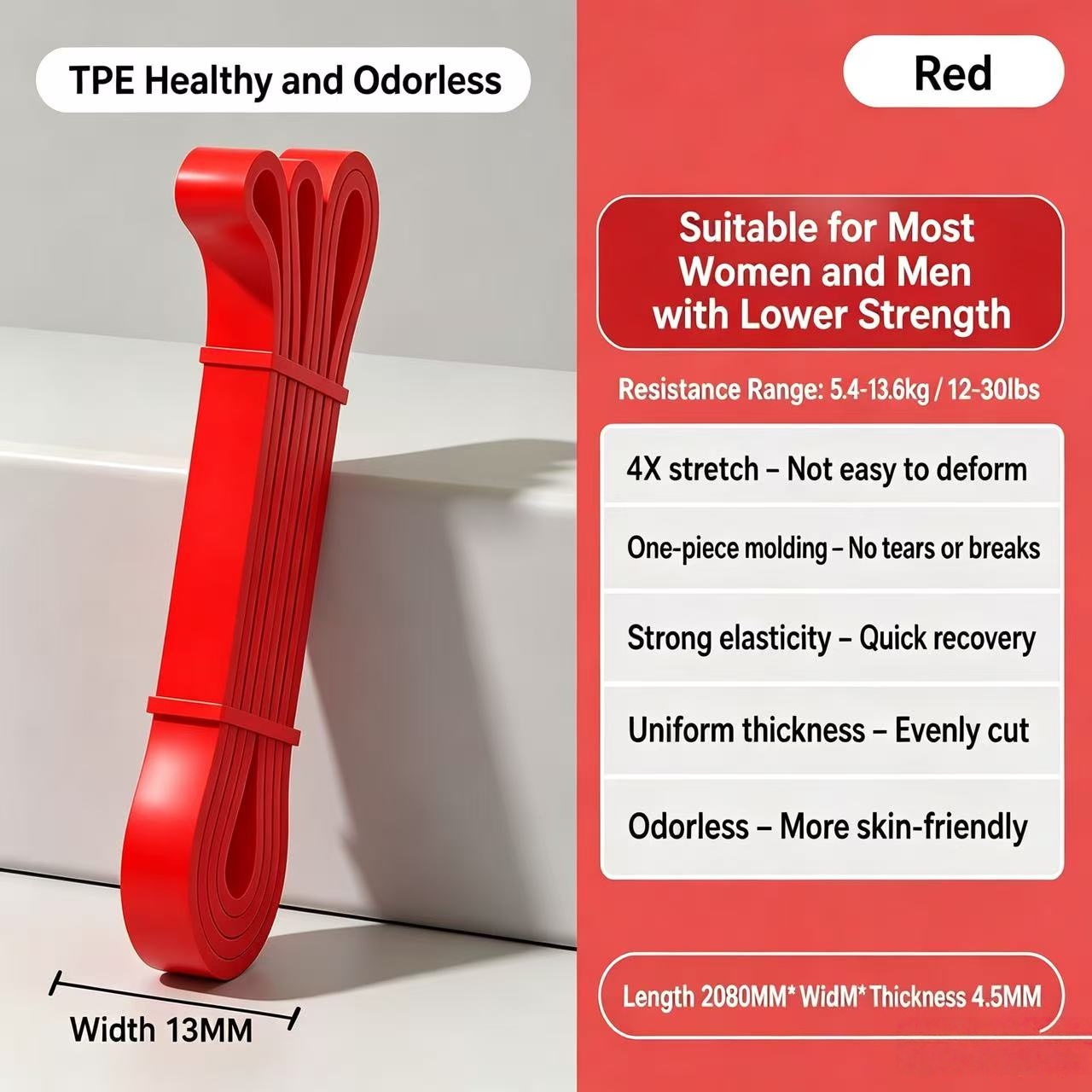 TPE Resistance Bands 6 Levels  - Difference Pilates And Yoga 评论和价格