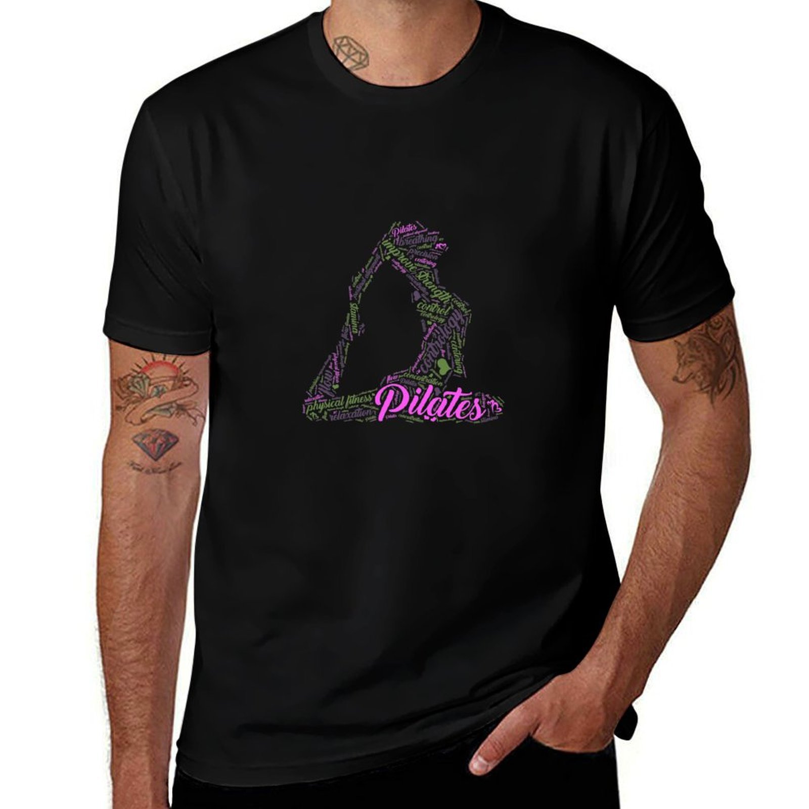 Womens Fun Word Cloud and Cute - Pilates Yoga Class 评论和价格